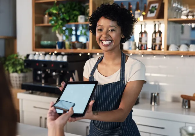 Small business owner using the platform